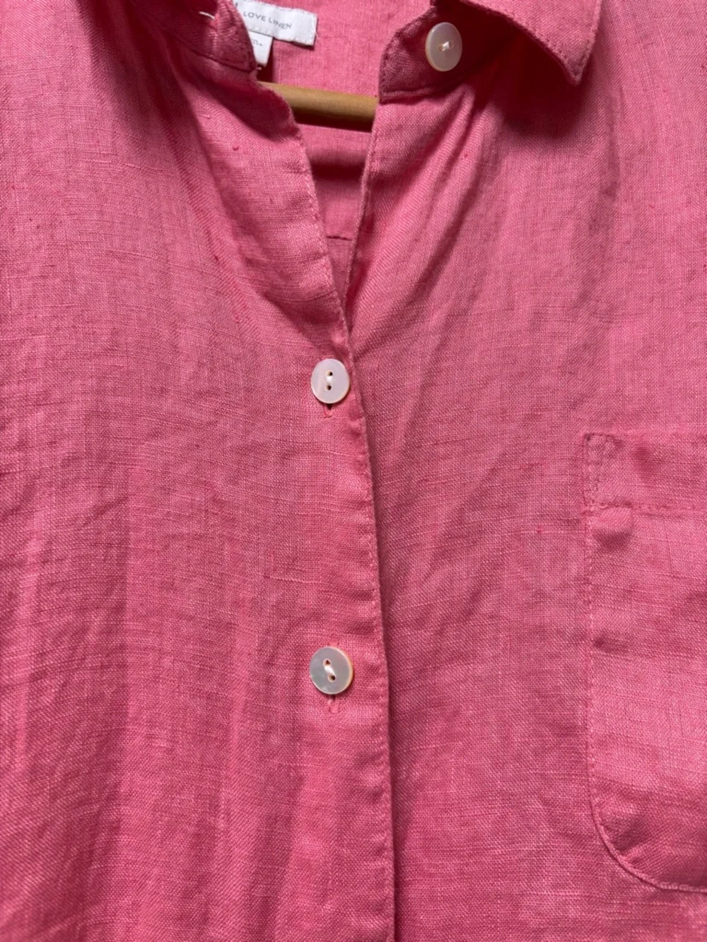 J Jill Love Linen Button Down Shirt Teaberry Small - Picture 8 of 11